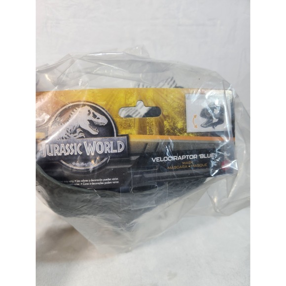 Jurassic Park VELOCIRAPTOR BLUE Dinosaur Dino Mask Raptor Movie World NWT - Picture 7 of 11